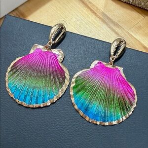 Authentic Colorful Shell Drop Earrings